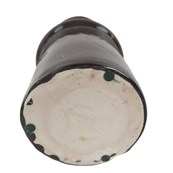 Vintage Dark Brown Ceramic Pitcher Handcrafted Pottery Jug 9.5 in Tall Glossy - Picture 6 of 8